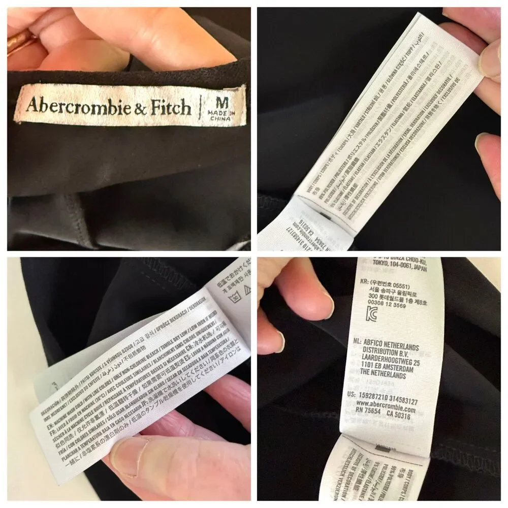 Abercrombie & Fitch Asymmetrical One-Shoulder Maxi Dress Sz M Black Elegant